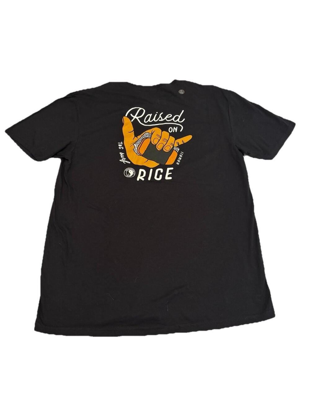 NWT Men’s T&C Surf Designs “Raised On Rice” Graphic T Shirt Black Size Large